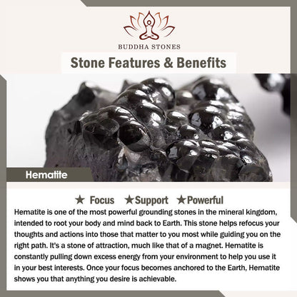 Buddha Stones Amethyst Hematite Spiritual Awareness Bracelet
