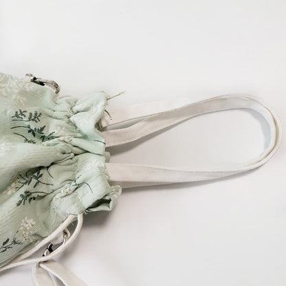 Buddha Stones White Flowers Green Leaves Canvas Tote Crossbody Bag Shoulder Bag Handbag