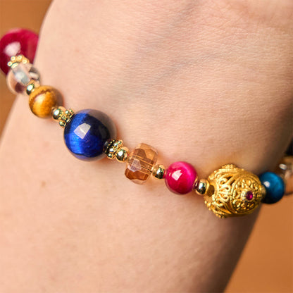 Buddha Stones Natural Colored Tiger Eye Stone Weight Balance Bracelet