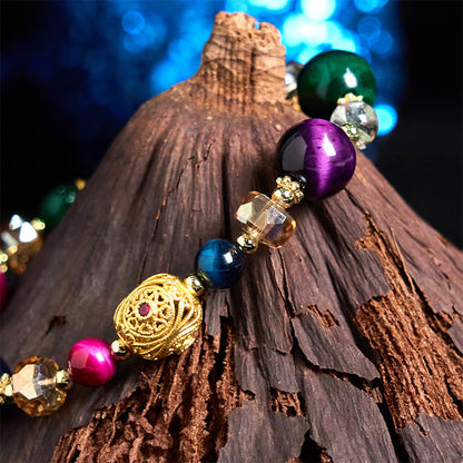 Buddha Stones Natural Colored Tiger Eye Stone Weight Balance Bracelet