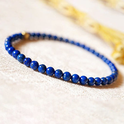 Buddha Stones 4mm Ultra-thin Lazurite Beads Self Care Bracelet