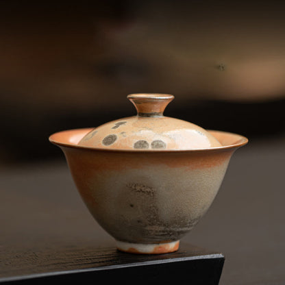Buddha Stones Cute Cat Ceramic Gaiwan Teacup Kung Fu Tea Cup With Lid 130ml