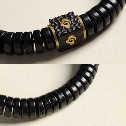 Buddha Stones Tibetan Coconut Shell Auspicious Clouds Positive Bracelet