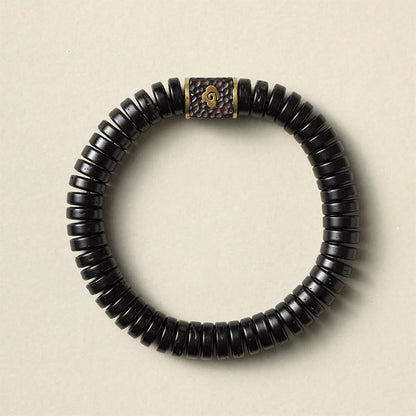 Buddha Stones Tibetan Coconut Shell Auspicious Clouds Positive Bracelet