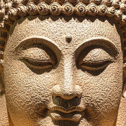 Buddha Stones Closed Eyes Meditating Buddha Head Resin Statue Zen Home Decoration 42*30*30cm