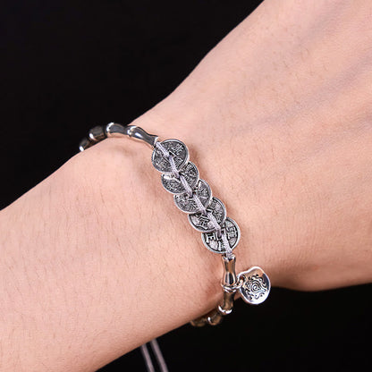 Buddha Stones Five Emperor Coins Mountain Ghosts Spend Money Bracelet