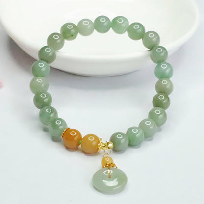 Buddha Stones Jade Beads Peace Buckle Prosperity Abundance Bracelet