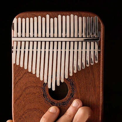 Buddha Stones 21 Keys Kalimba Thumb Piano Yellow Sandalwood Portable Finger Piano