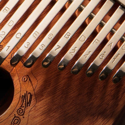 Buddha Stones 21 Keys Kalimba Thumb Piano Yellow Sandalwood Portable Finger Piano