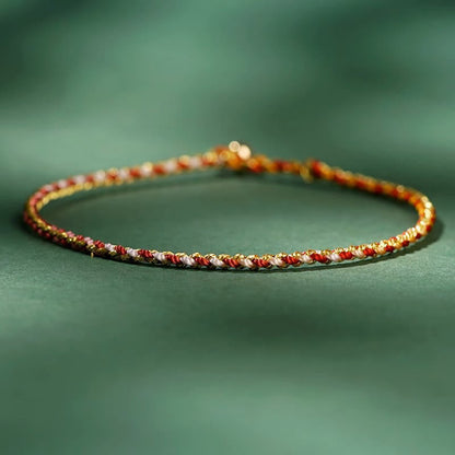 FREE Today: Luck Strength Colorful Rope Coin Bead Extra Thin Braided Bracelet