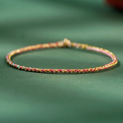 FREE Today: Luck Strength Colorful Rope Coin Bead Extra Thin Braided Bracelet