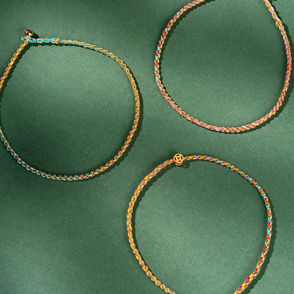 FREE Today: Luck Strength Colorful Rope Coin Bead Extra Thin Braided Bracelet