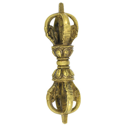 Buddha Stones Handmade Nepal Five Prong Vajra Dorje Copper Metal Decoration