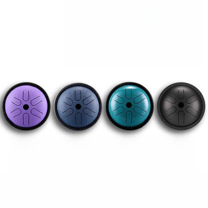 Buddha Stones Steel Tongue Drum Sound Healing Meditation Yoga Drum Kit 6 Note 5.5 Inch