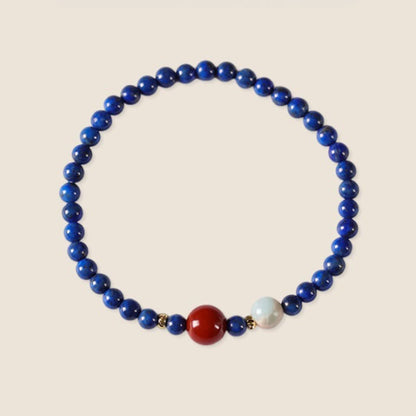 Buddha Stones Small Lazurite Agate Ultra-thin Beads Positive Bracelet