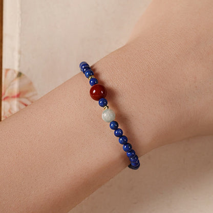 Buddha Stones Small Lazurite Agate Ultra-thin Beads Positive Bracelet