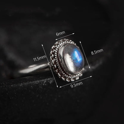 Buddha Stones 925 Sterling Silver Natural Moonstone Positive Ring