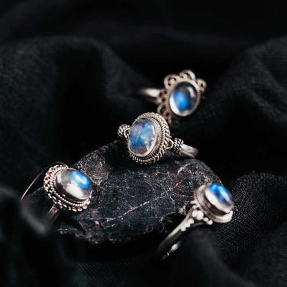 Buddha Stones 925 Sterling Silver Natural Moonstone Positive Ring