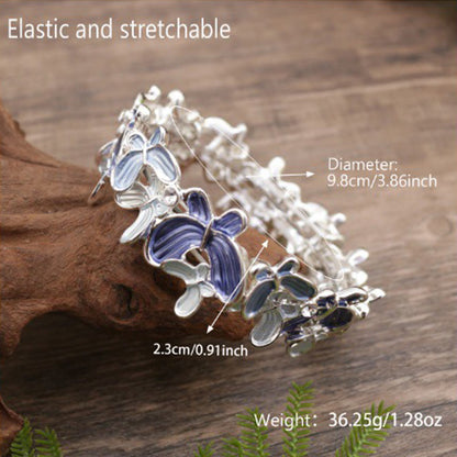 Buddha Stones Colorful Butterfly Love Alloy Elastic Bracelet Bangle