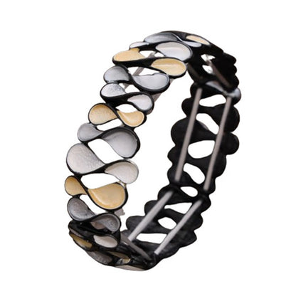 Buddha Stones Colorful Geometric Hollow 8-shaped Alloy Healing Elastic Bracelet Bangle