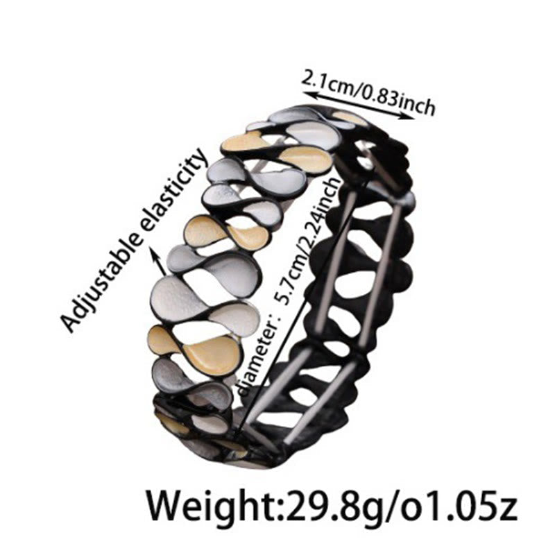 Buddha Stones Colorful Geometric Hollow 8-shaped Alloy Healing Elastic Bracelet Bangle