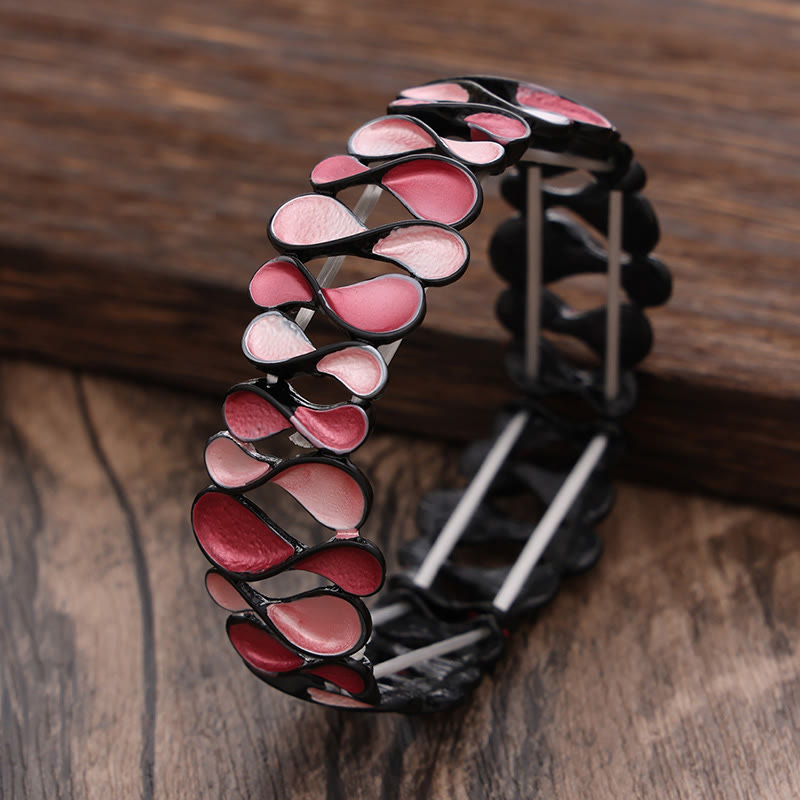 Buddha Stones Colorful Geometric Hollow 8-shaped Alloy Healing Elastic Bracelet Bangle