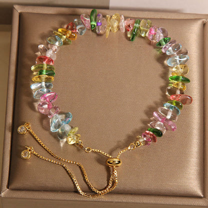 Buddha Stones Various Gravel Crystals White Crystal Blue Crystal Protection Bracelet
