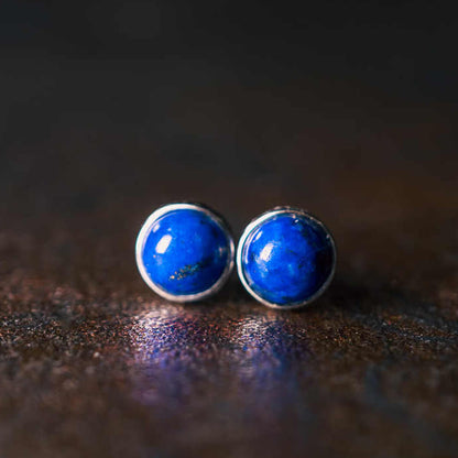 Buddha Stones Vintage 925 Sterling Silver Lazurite Balance Earrings