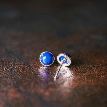 Buddha Stones Vintage 925 Sterling Silver Lazurite Balance Earrings