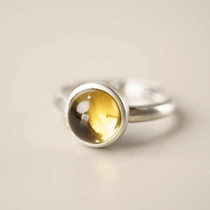 Buddha Stones Natural 925 Sterling Silver Citrine Adjustable Protection Ring