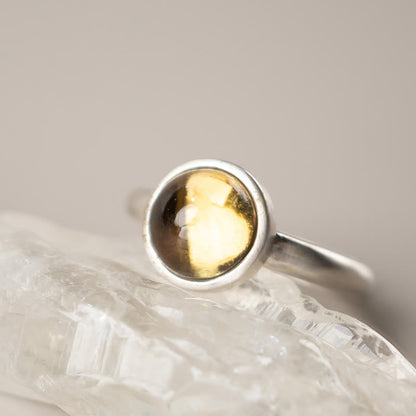 Buddha Stones Natural 925 Sterling Silver Prehnite Citrine Adjustable Happiness Ring
