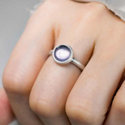 Buddha Stones Natural 925 Sterling Silver Amethyst Adjustable Balance Ring