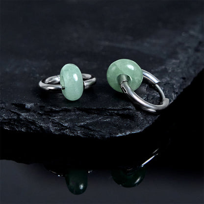 Buddha Stones Titanium Steel Strengthen Earrings
