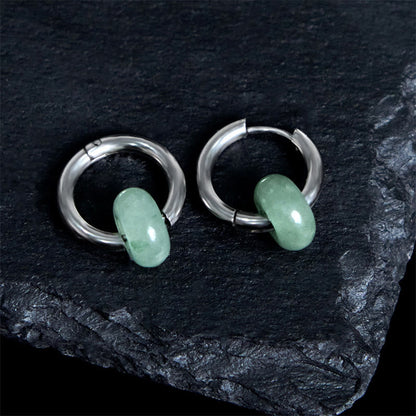 Buddha Stones Titanium Steel Strengthen Earrings