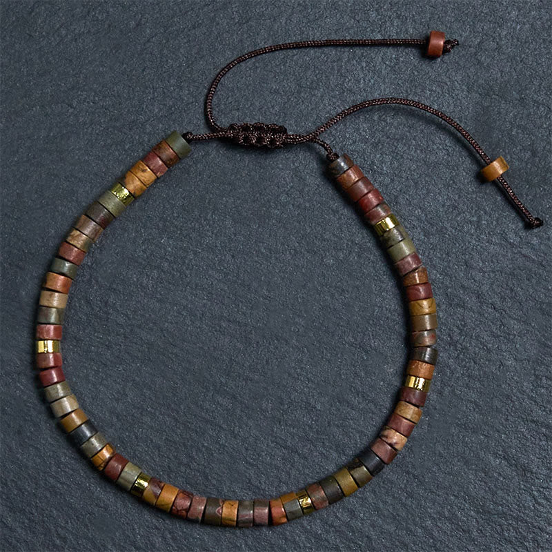 Buddha Stones Rhodonite Healing Relationships Spacer Bead Bracelet