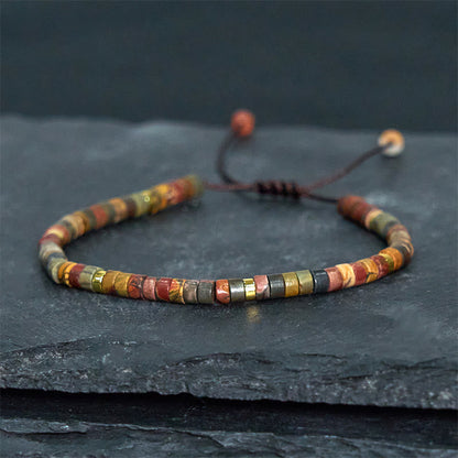 Buddha Stones Rhodonite Healing Relationships Spacer Bead Bracelet