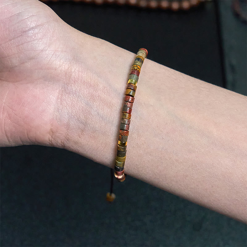 Buddha Stones Rhodonite Healing Relationships Spacer Bead Bracelet