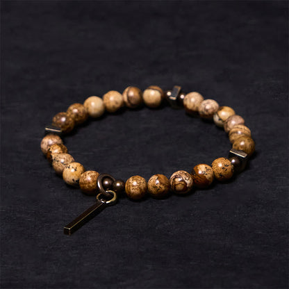 Buddha Stones Distressed Design Copper Luck Bracelet