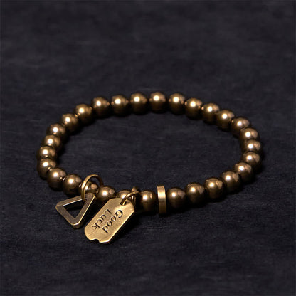 Buddha Stones Retro Pure Copper Brass Luck Bracelet
