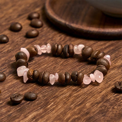 Buddha Stones Handmade Natural Coffee Beans Amethyst Citrine Amazonite Irregular Crystal Bracelet