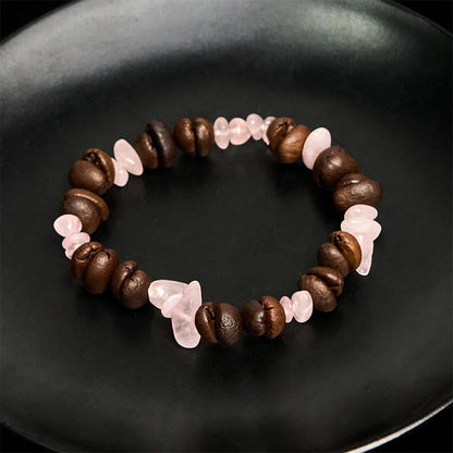 Buddha Stones Handmade Natural Coffee Beans Amethyst Citrine Amazonite Irregular Crystal Bracelet