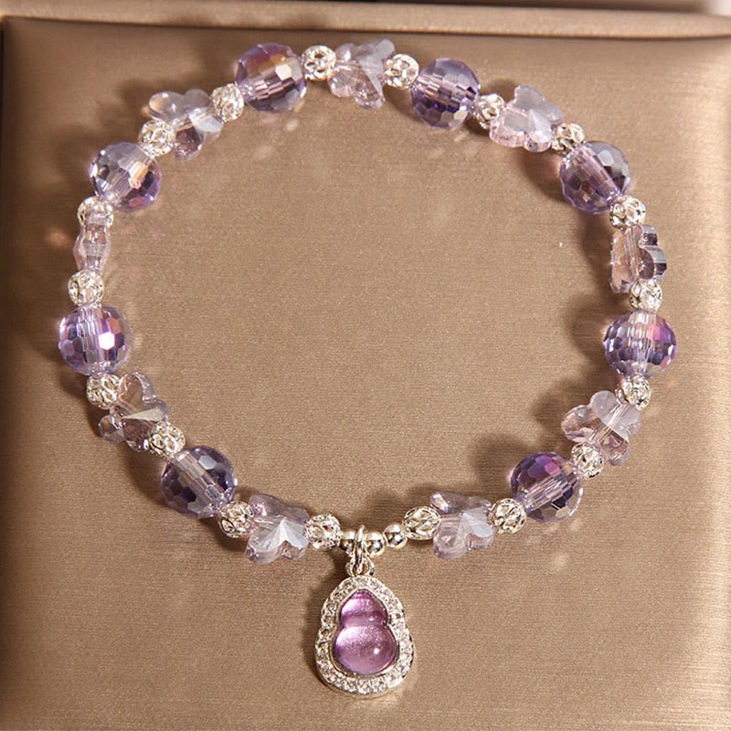 Buddha Stones Butterfly Gourd Amethyst Citrine Labradorite Balance Bracelet