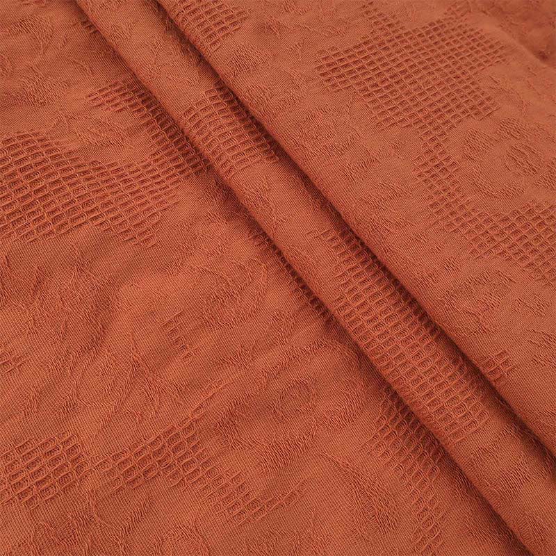 Buddha Stones Summer Jacquard Drawstring Pleated Design Cotton Linen Midi Dress With Pockets