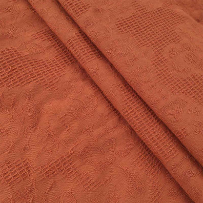 Buddha Stones Summer Jacquard Drawstring Pleated Design Cotton Linen Midi Dress With Pockets