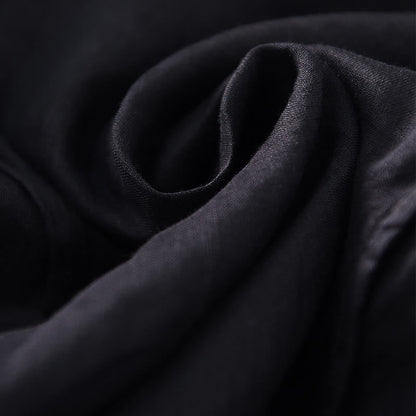 Buddha Stones Plain Irregular Hem Short Sleeve Cotton Linen Maxi Dress