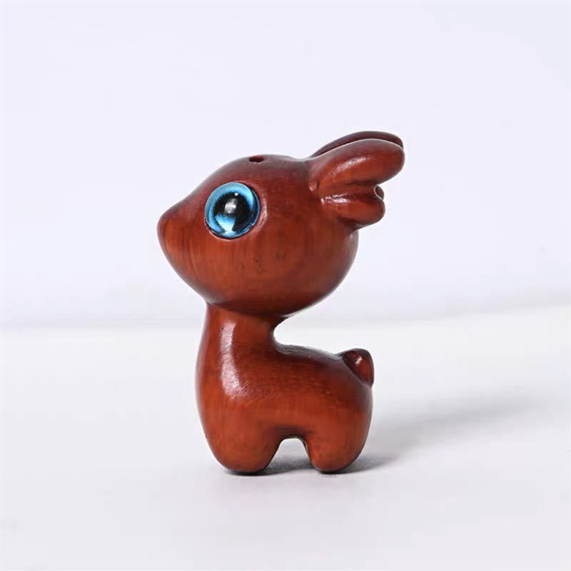 Buddha Stones Green Sandalwood Small Leaf Red Sandalwood Cute Cat Animals Soothing Peace Decoration