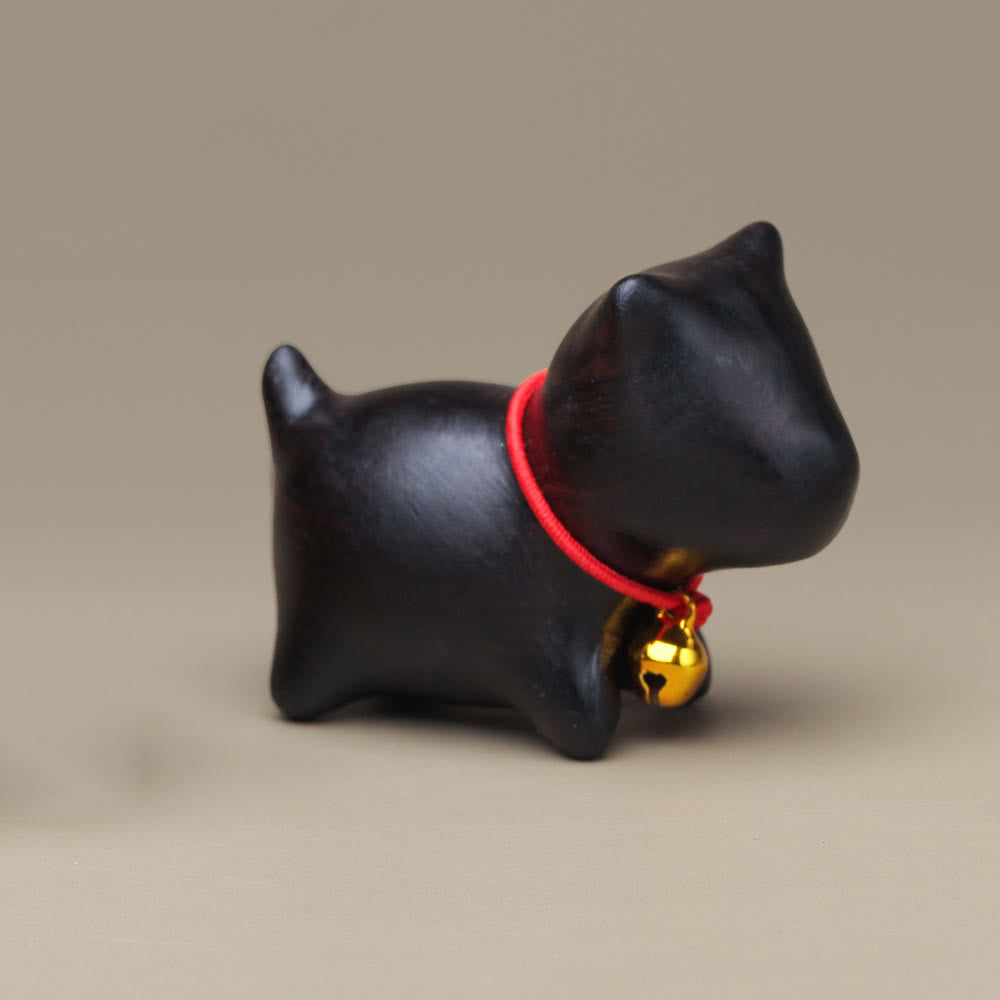 Buddha Stones Green Sandalwood Small Leaf Red Sandalwood Cute Cat Animals Soothing Peace Decoration
