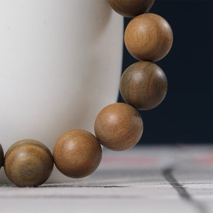 Buddha Stones Green Sandalwood Pixiu Attract Wealth Bracelet