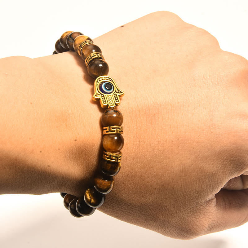 Buddha Stones "Wishing Courage and Protection" Tiger Eye Bracelet Includes Gift Message Card