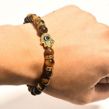 Buddha Stones "Wishing Courage and Protection" Tiger Eye Bracelet Includes Gift Message Card